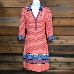 Stylish Coral and Blue Women's Dress